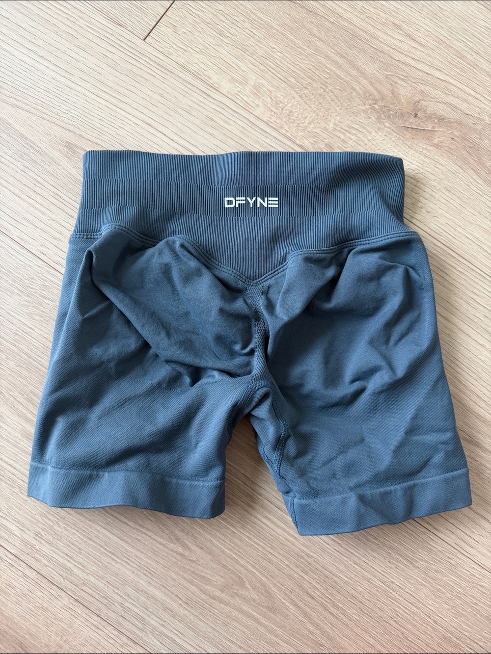 DFYNE Women's High-Rise Blue Athletic Shorts